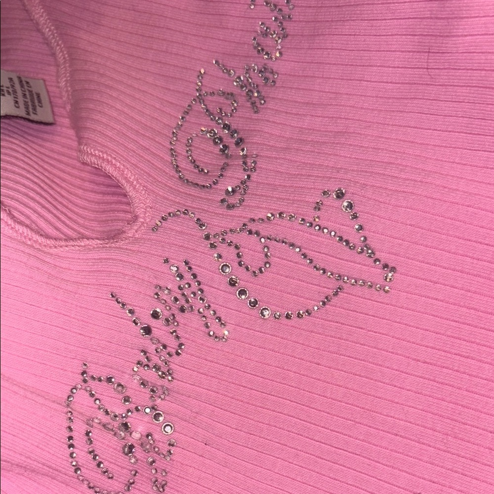 Baby Phat Pink Ribbed Top with Rhinestones💖💋 - Picture 2 of 2